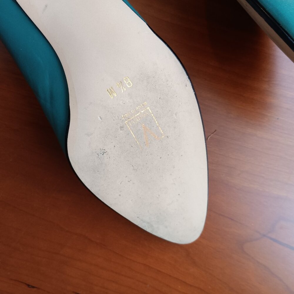 Women's Turquoise Almond Toe Low Heel Ballet by VANELI - Picture 10 of 14